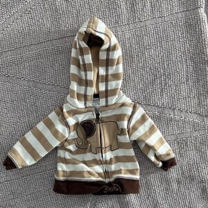 Striped Brown and Cream Kids Hoodie